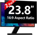 【2-Pack】 23.8 Inch Computer Privacy Screen for 16:9 Monitors with Anti-Spy Anti-Glare Filter, Blue Light Blocking & Eye Protection, Removable Anti-Scratch HD Clarity Screen Protector