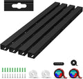 Cable Raceway - Magnetic Cable Management Under Desk with Upgraded Aesthetic Large Hole, Cord Organizer Kit for Hiding Computer, Gaming Desk, Network, Power Cord, TV - 4PCS 4x15.7in Black