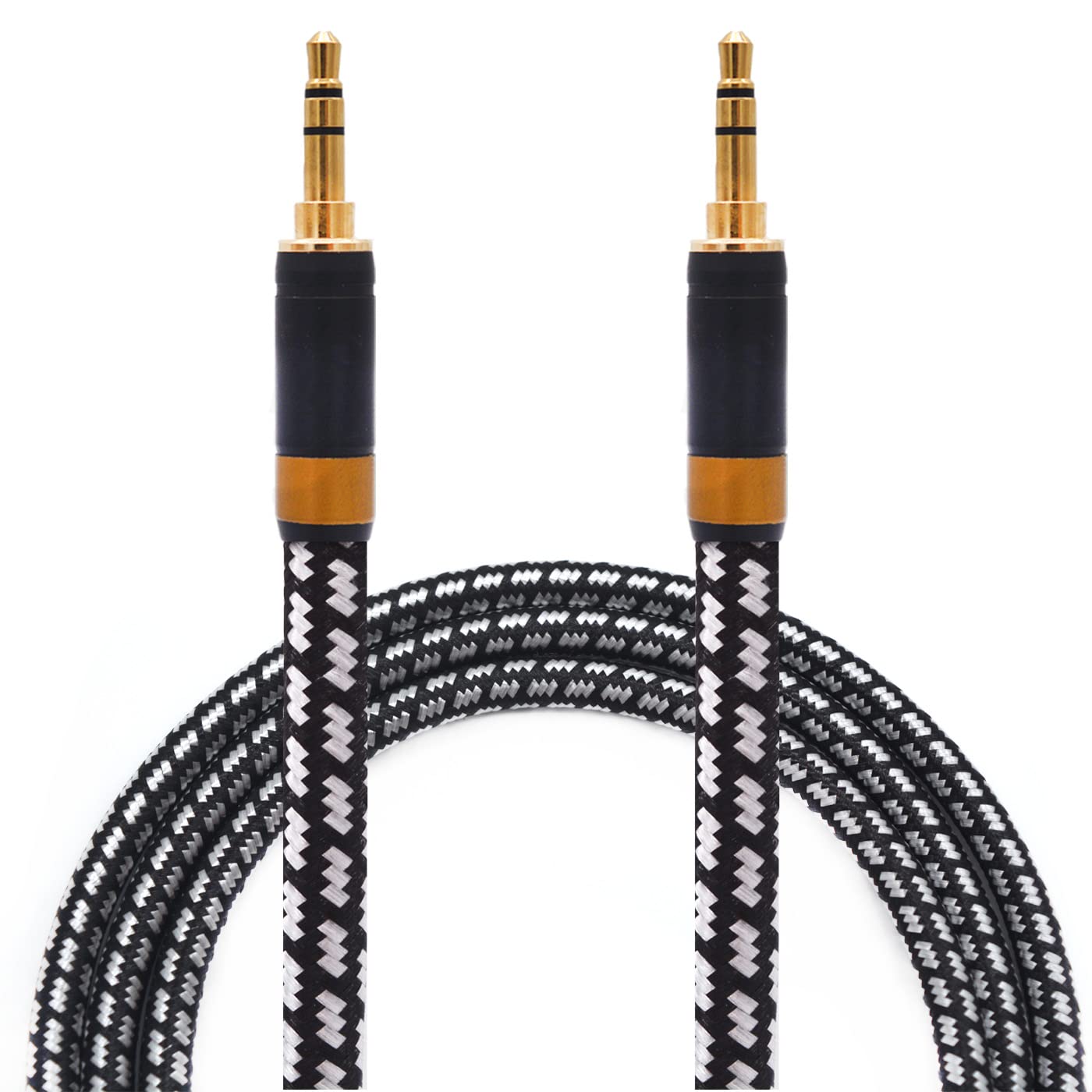Aux Cord, Audiophile 3.5mm Stereo Audio Cable [2m (6.5 Feet), Silvered-Plated Copper core], Unbreakable and Great for Laptop, Tablets, Headphones, Cars and More.
