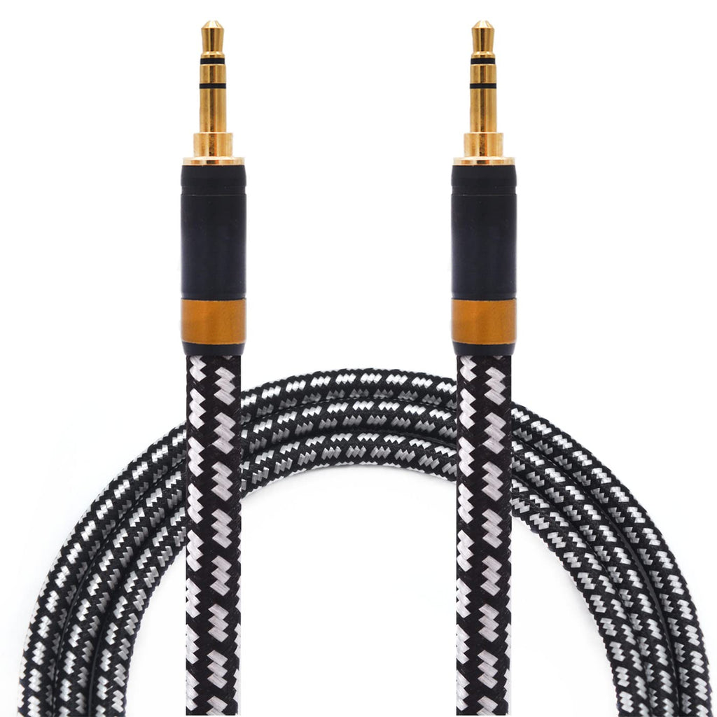Aux Cord, Audiophile 3.5mm Stereo Audio Cable [0.75m (2.5 Feet), Silvered-Plated Copper core], Unbreakable and Great for Laptop, Tablets,Headphones, Cars and More.