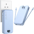 Portable Charger with Wall Plug, 20000mAh USB C Power Bank Fast Charging, External Battery Pack with Built in Cables, Digital Display, 5 Output 2 Input for iPhone Android Cell Phone Tablet