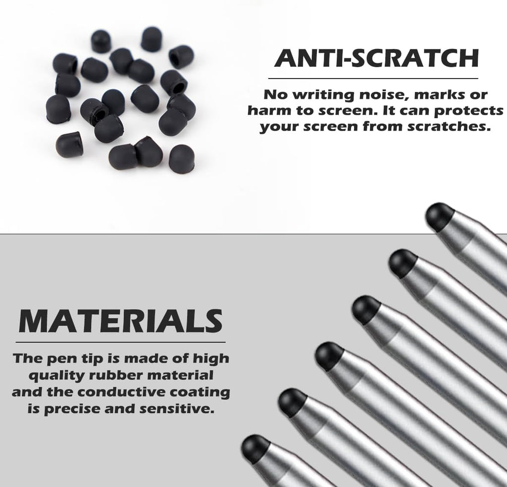 20Pcs Replacement Tips Silicone Rubber Touch Screen Pens Tips for Touch Pen (6 * 6mm)
