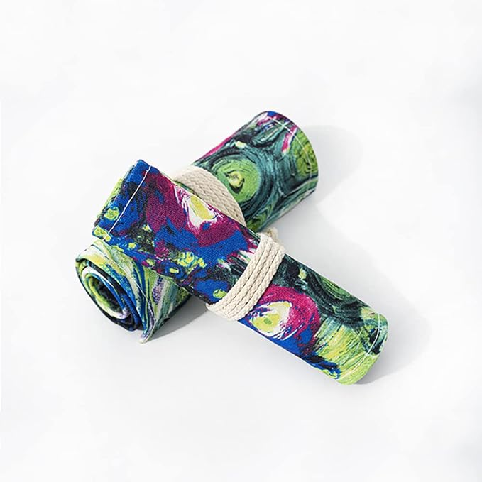 DIYOMR 24/36/72 Slots Pencil Wrap Pencil Rolls, Artist Colored Pencils Roll Up - Image 6