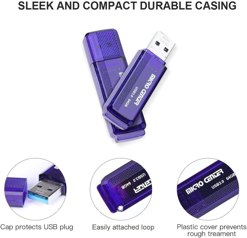 INLAND Micro Center SuperSpeed 5 Pack 64GB and 5 Pack 32GB USB 3.0 Flash Drive Mixed Multipack Thumb Drive Memory Data Storage Bulk, Much Faster Than USB2.0 Flash Drive