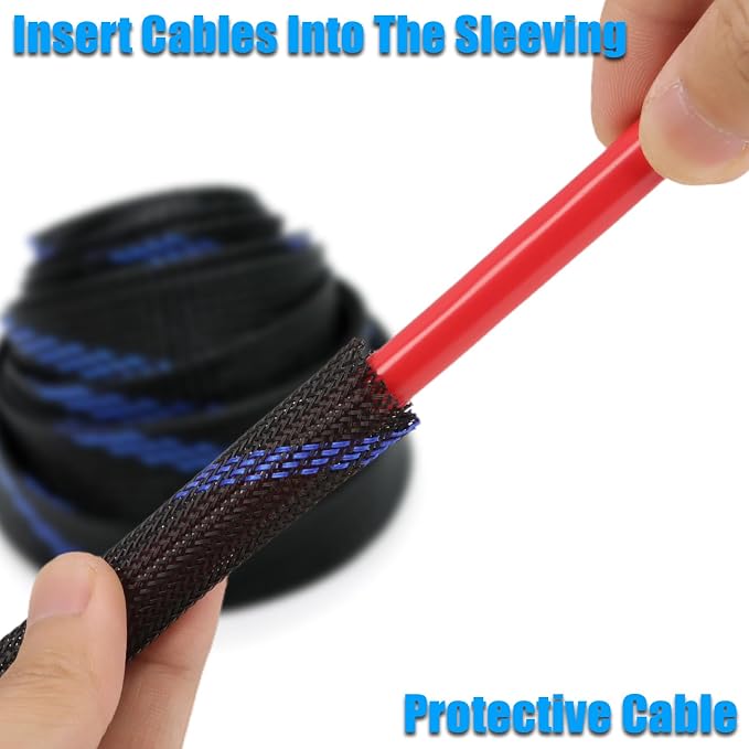 25ft PET Expandable Braided Cable Sleeve 5/8inch Pet Braided Cable Sleeve - Image 4