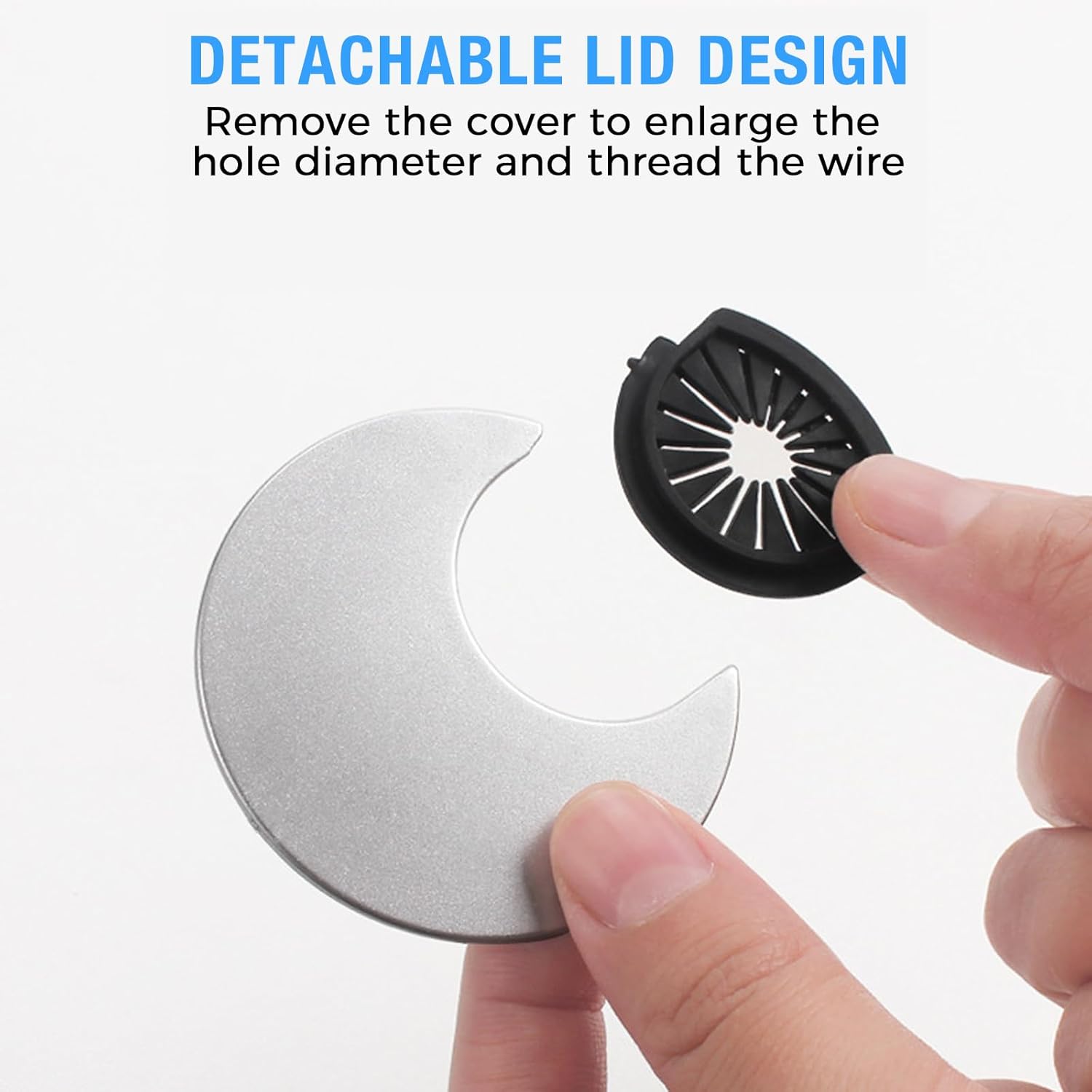 Desk Grommet 2-1/16" (53 mm), Desk Cord Hole Cover, Cable Grommet ABS Plastic, Desk Hole Grommet for Office and Home Table Cable, Detachable Cable Cord Organizer (Silver Sand 4 Pcs)