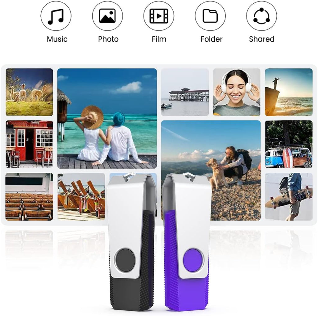 Aiibe 16GB USB 3.0 Flash Drive 10 Pack - Thumb Drives Memory Stick in 5 Mixed Colors (Black, Red, Cyan, Green, Purple)
