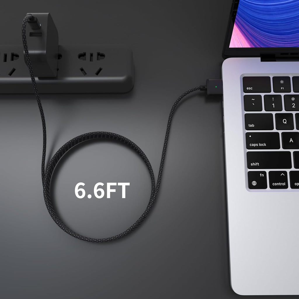 USB-C to Magnetic 3 Cable 140W for M4 MacBook Air Pro Charger, Magnetic Safe 3 Cable for MacBook Air (15''/13'' M4 2025, M3 2024, M2 2023, M2 2022), Pro (16"/14" 2024/2023/2021) 6.6ft