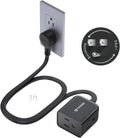 TROND 360° Rotating Flat Plug Extension Cord 3ft, Low Profile Small Power Strip, Three Side Grounded Outlet, 13A, Short SPT 16/3 Gauge Cable for Indoor Home Office Cruise Travel Essentials, Black