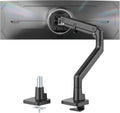 monTEK Heavy-Duty Monitor Arm for 17-57" Ultrawide Curved Screen, Supports up to 59.4 lbs, Adjustable Gas Spring Arm, 75/100 VESA Mount, Clamp & Grommet Desk Monitor Mount Single, Black