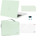 MOSISO Compatible with MacBook Air 13 inch Case 2025 2024 2023 2022 M4 A3240 M3 A3113 M2 A2681, Hard Shell&Sleeve Bag&Keyboard Skin&Webcam Cover&Screen Film for MacBook Air 13.6 inch, Tea Green