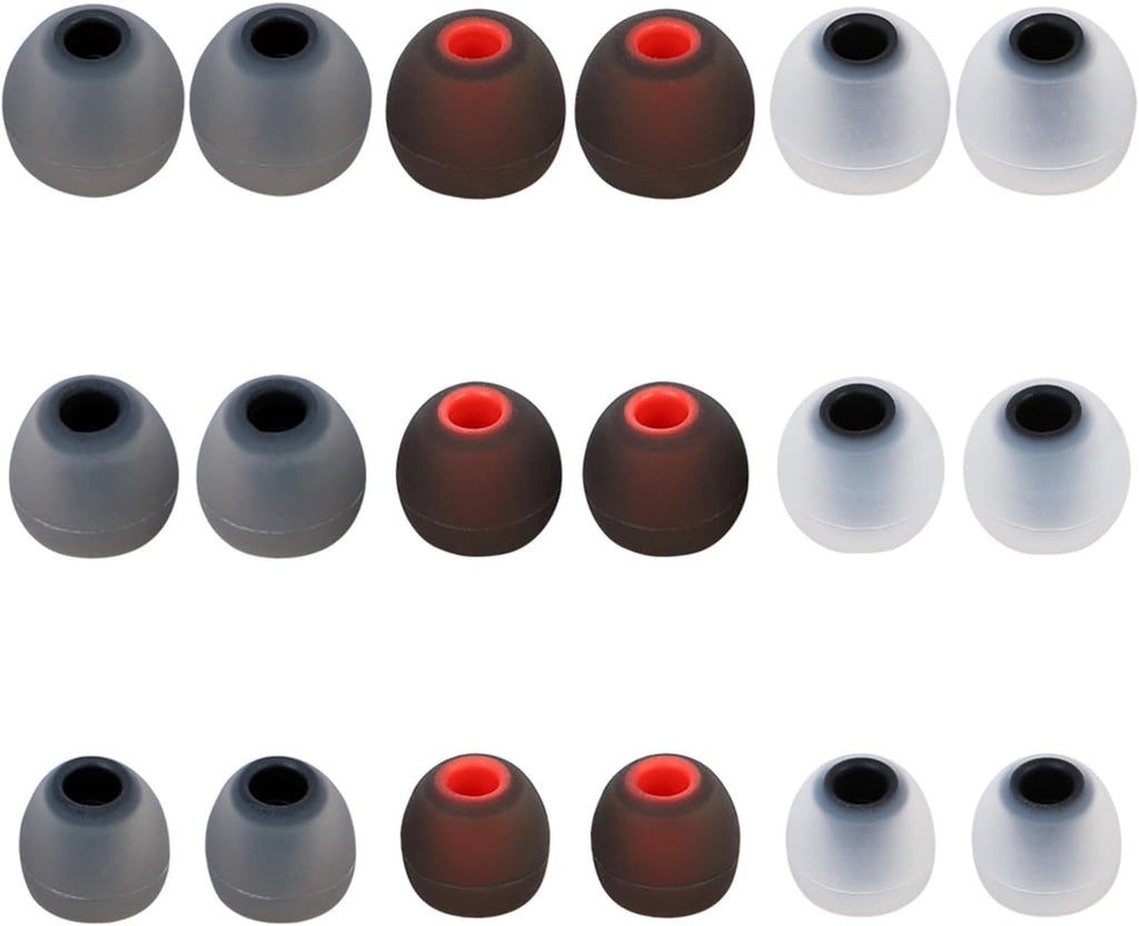 Silicone Earbud Tips - Fit for In-Ear Headphones (Inner Hole 3.8mm-5.1mm) - 9 Pairs S/M/L