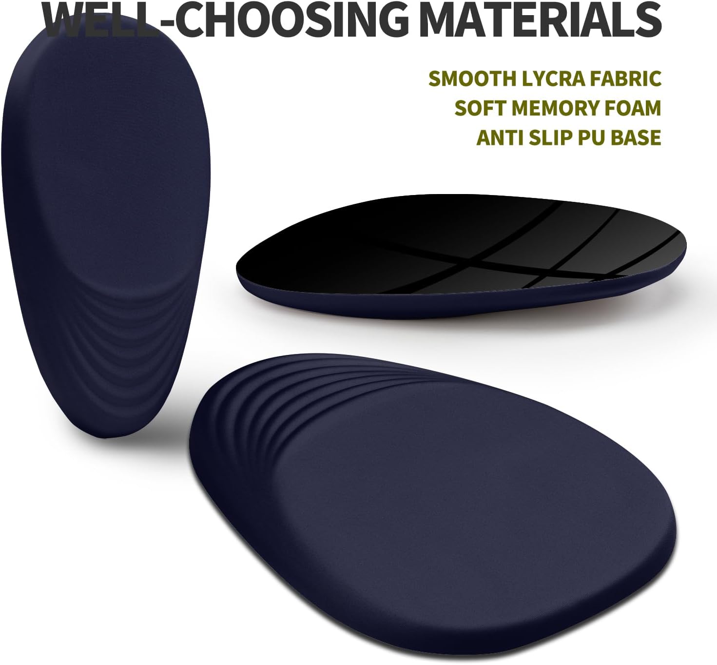 Hokafenle Ergonomic Mouse Pad Wrist Support, Terraced Slope Carpal Tunnel Wrist Pad for Mouse with Unibody Memory Foam, Wrist Rest Pain Relief Mousepad (Dark Blue, 11.8x7.9 in)