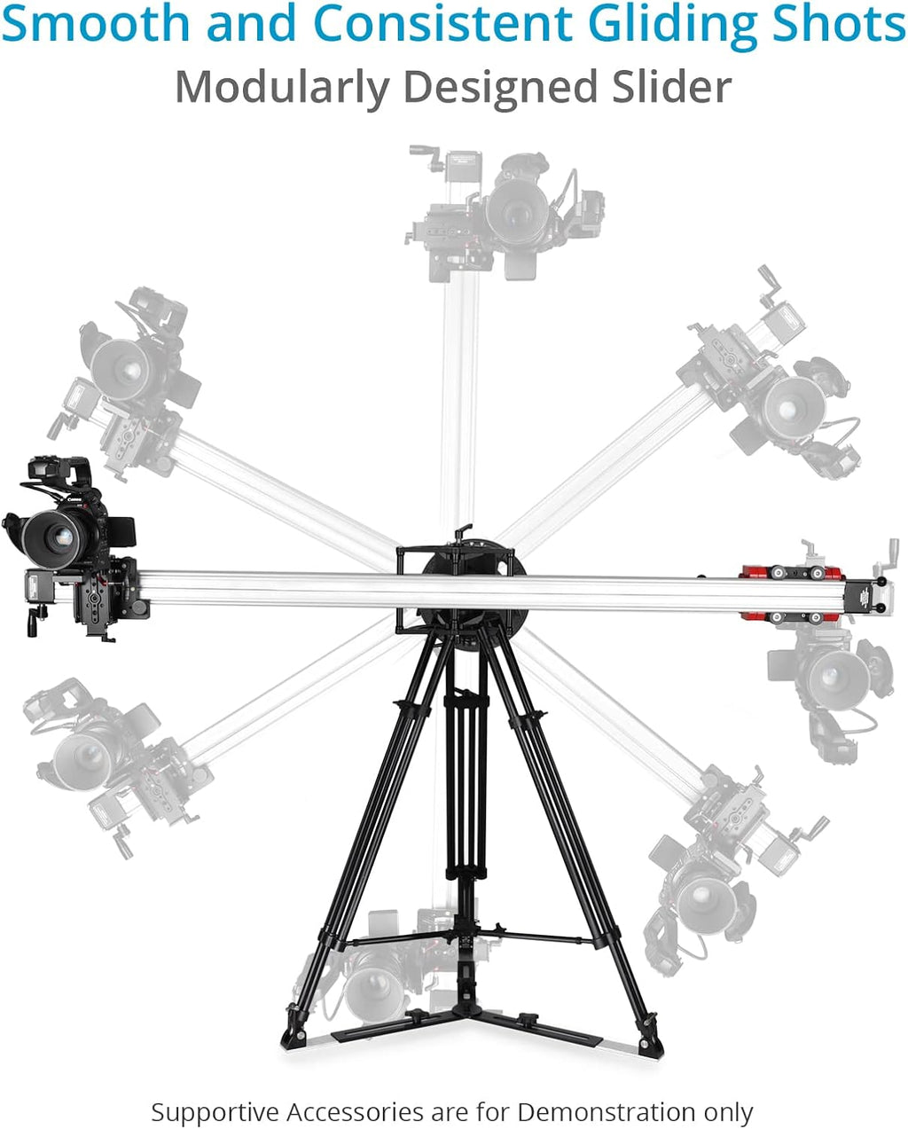Proaim Cambird Pro 4-in-1 Gear. 6ft Video Camera Slider. Portable Mini Jib. Tower. Hi-hat .Vertical Payload - 10kg / 22lb. Horizontal Payload: 12kg / 26lb. (SL-CBPR-01)