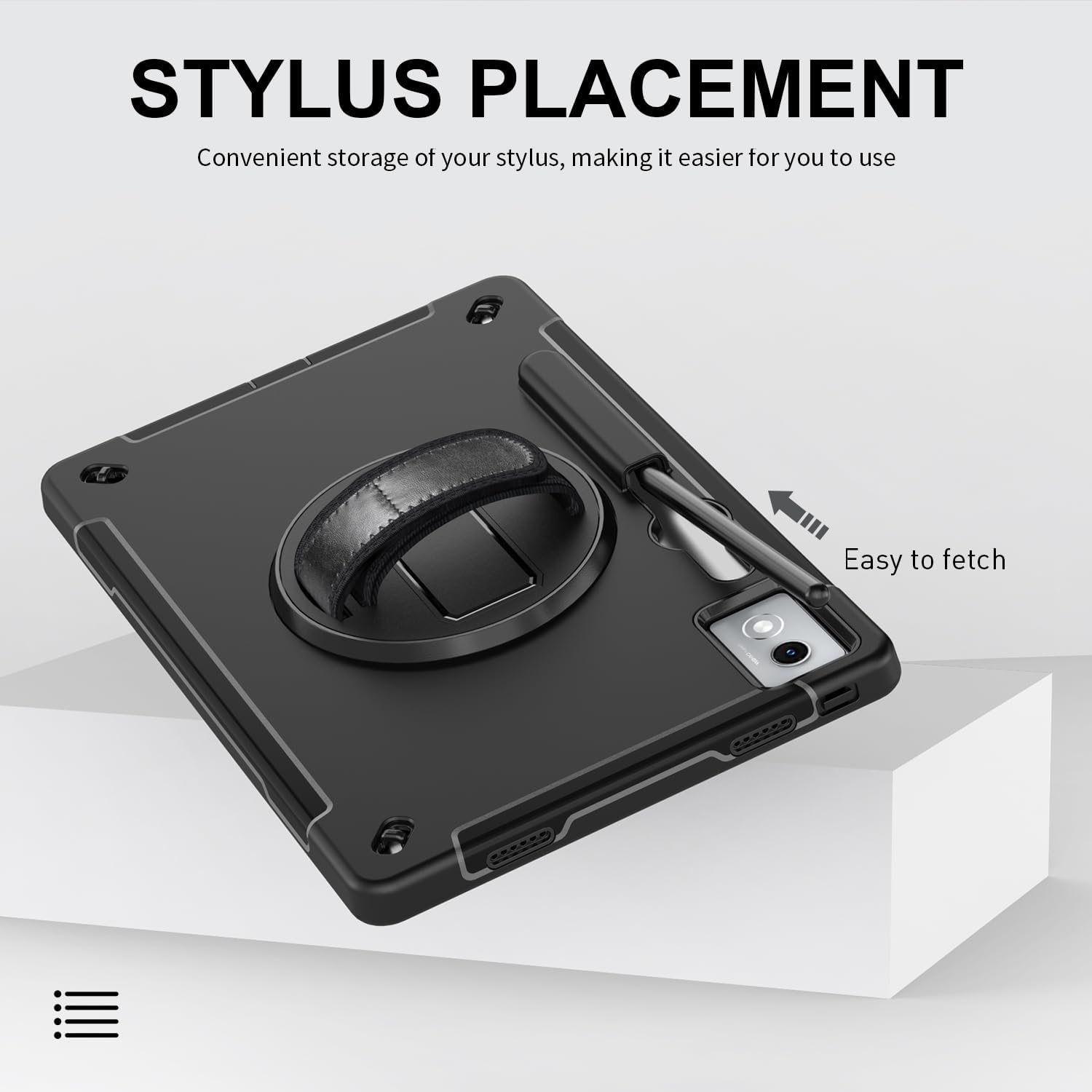 ZenRich Rugged Case for Lenovo Idea Tab Pro 12.7inch,Heavy Duty Shockproof Protective Case w/ [360 Rotating Kickstand] [Hand Strap][Shoulder Belt] for Lenovo Idea Tab Pro 2025 Realease Black