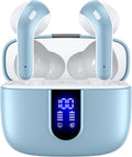TAGRY Bluetooth Headphones True Wireless Earbuds 60H Playback LED Power Display Earphones with Wireless Charging Case IPX5 Waterproof in-Ear Ear buds with Mic for TV Smart Phone Laptop Computer Sports