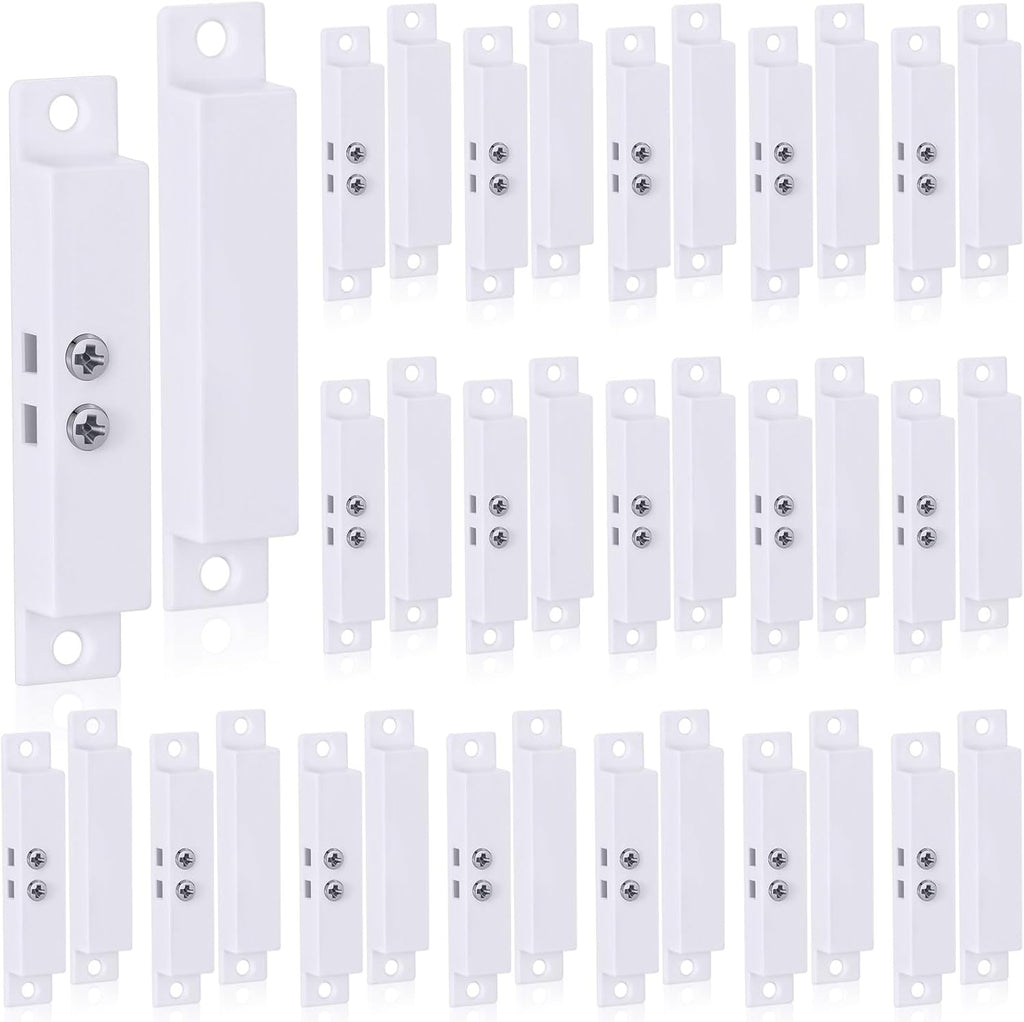 20 Sets NC Wired Surface Mounted Alarm Magnetic Door Contact Sensor Door Window Reed Switch Sensor with Double Side Tape for Security
