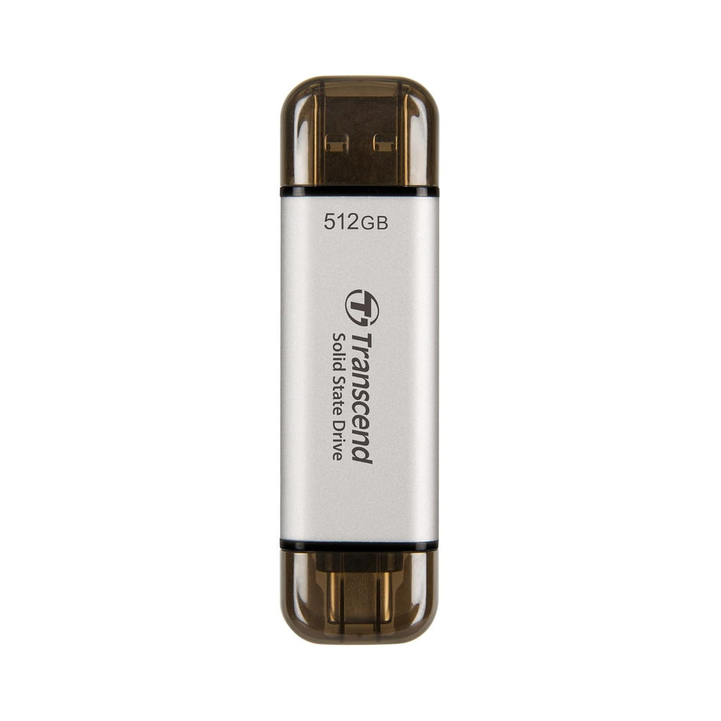 Transcend 512GB USB C External SSD, Up to 1,050MB/s, USB 3.2 Gen 2 Flash Drive, 2-in-1 Memory Stick Type C &Type A, Thumb Drive Photo Stick for Windows, Mac, iPhone, iPad, Android, Tablet&PC, Smart TV