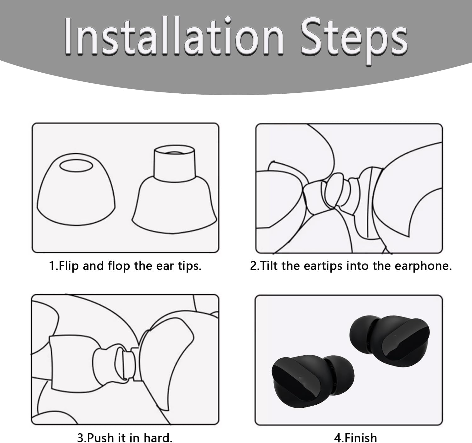 Replacement Silicone Ear Tips for Beats Fit Pro/Studio Buds/Studio Buds+ Headphone, 6 Pairs Earbuds Eartips L/M/S, Eargels Set Fit in Case, Earplug Ear Cap, Ear Buds Accessories-Black