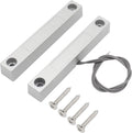 Magnetic Reed Switch Wired Surface Mount Normally Closed NC Contact Sensor Alarm Magnetic Door Switch with 2 Wires, Zinc Alloy Sliver, MC-58