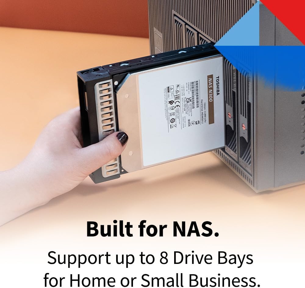 Toshiba N300 12TB NAS 3.5-Inch Internal Hard Drive - CMR SATA 6 Gb/s 7200 RPM 512 MB Cache - HDWG51CXZSTA