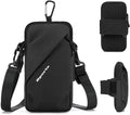 Phone Holder Arm Bands, Small Crossbody Shoulder Holsters Bag with Arm Band, Fits iPhone and All Cell Phones, Use for Running, Walking, Hiking & Biking (Plus Size,Black)