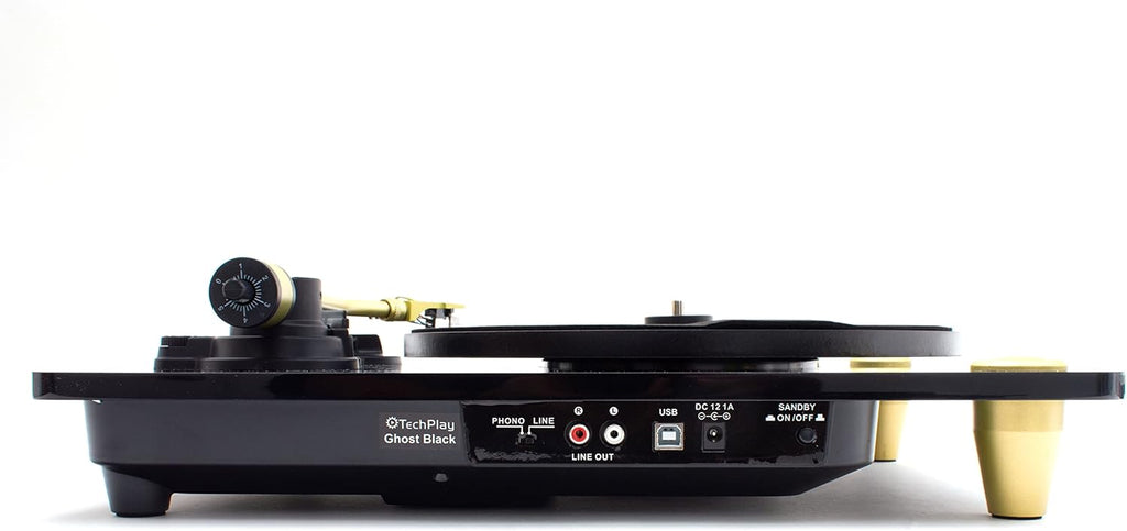 TechPlay Ghost, 2 Speed Belt Driven Turntable with Bluetooth Broadcast. Connects to Your Bluetooth Speakers wirelessly. (Black)