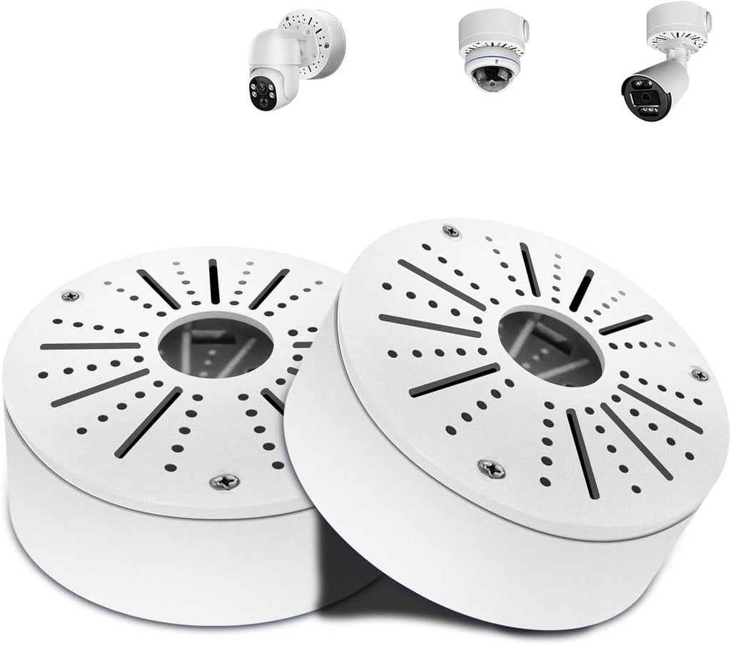 WEILAILIFE 【Compatible Almost All Cameras Type】 Security Camera Junction Box, Universial Camera Junction Box Mount Bracket, Outdoor Security Camera Mount, CCTV Metal Junction Box(2 Pack)