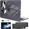 Compatible with MacBook Air 13 inch Case M1 A2337 A2179 A1932 Cover 2021 2020 2019 2018 Release with Retina Display & Touch ID, Crystal Black Pattern Plastic Hard Shell Case, Astronaut Earth