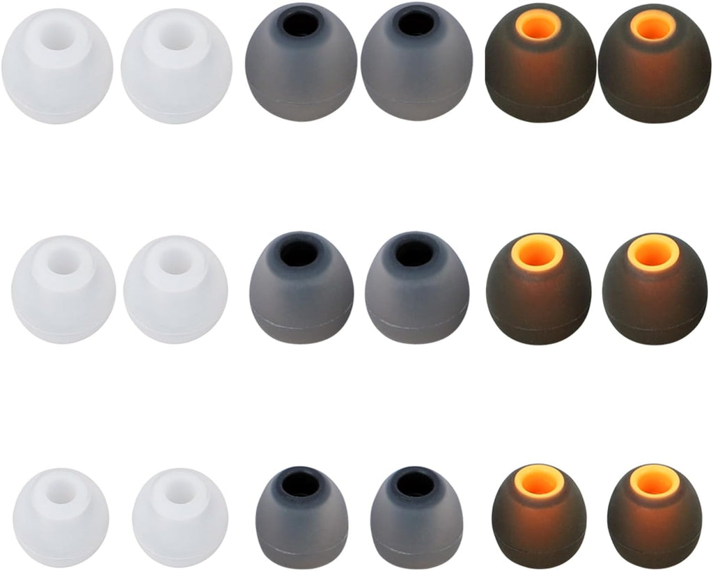 Earbud Replacement Tips Silicone Earbud Tips Earbud Covers Fit for in-Ear Headphones (Inner Hole 3.8mm -5.1mm) Ear Tips Earbud Rubber Tips 9 Pairs S/M/L