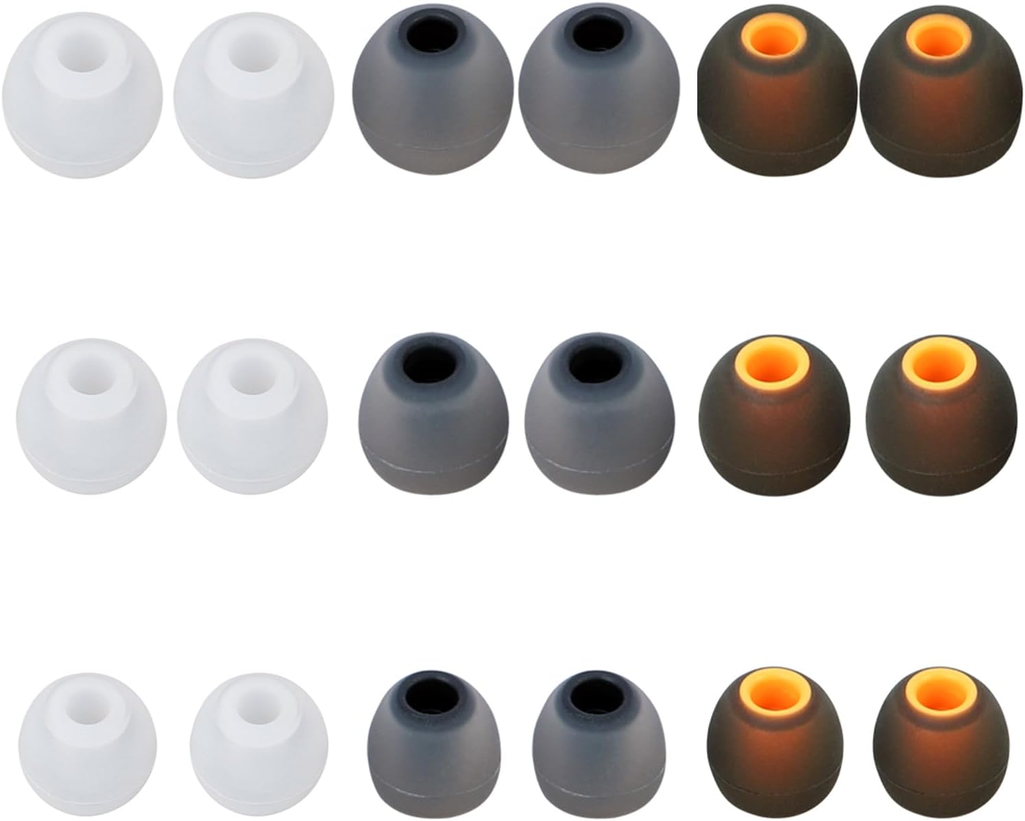 Earbud Replacement Tips Silicone Earbud Tips Earbud Covers Fit for in-Ear Headphones (Inner Hole 3.8mm -5.1mm) Ear Tips Earbud Rubber Tips 9 Pairs S/M/L