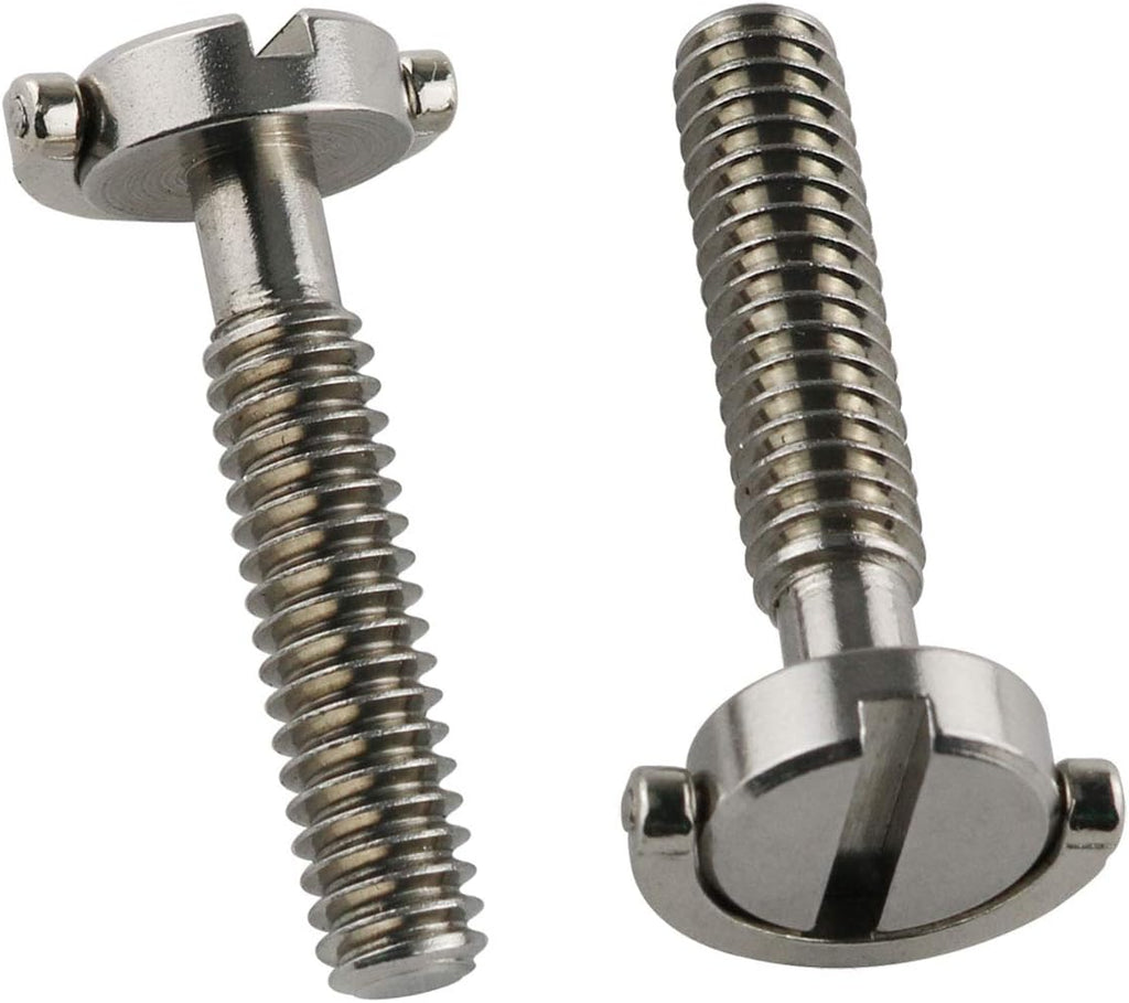 E-outstanding D Ring Hinged Screw 2PCS 1/4-20 Thread D-Ring Stainless Steel Camera Fixing Screws for Camera Tripod Monopod QR Plate 30mm Length