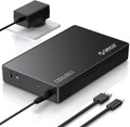 ORICO 3.5" External Hard Drive Enclosure SATA III to USB3.1 Type C for HDD Tool-Free Installation Supports UASP and 20TB Drives - Black