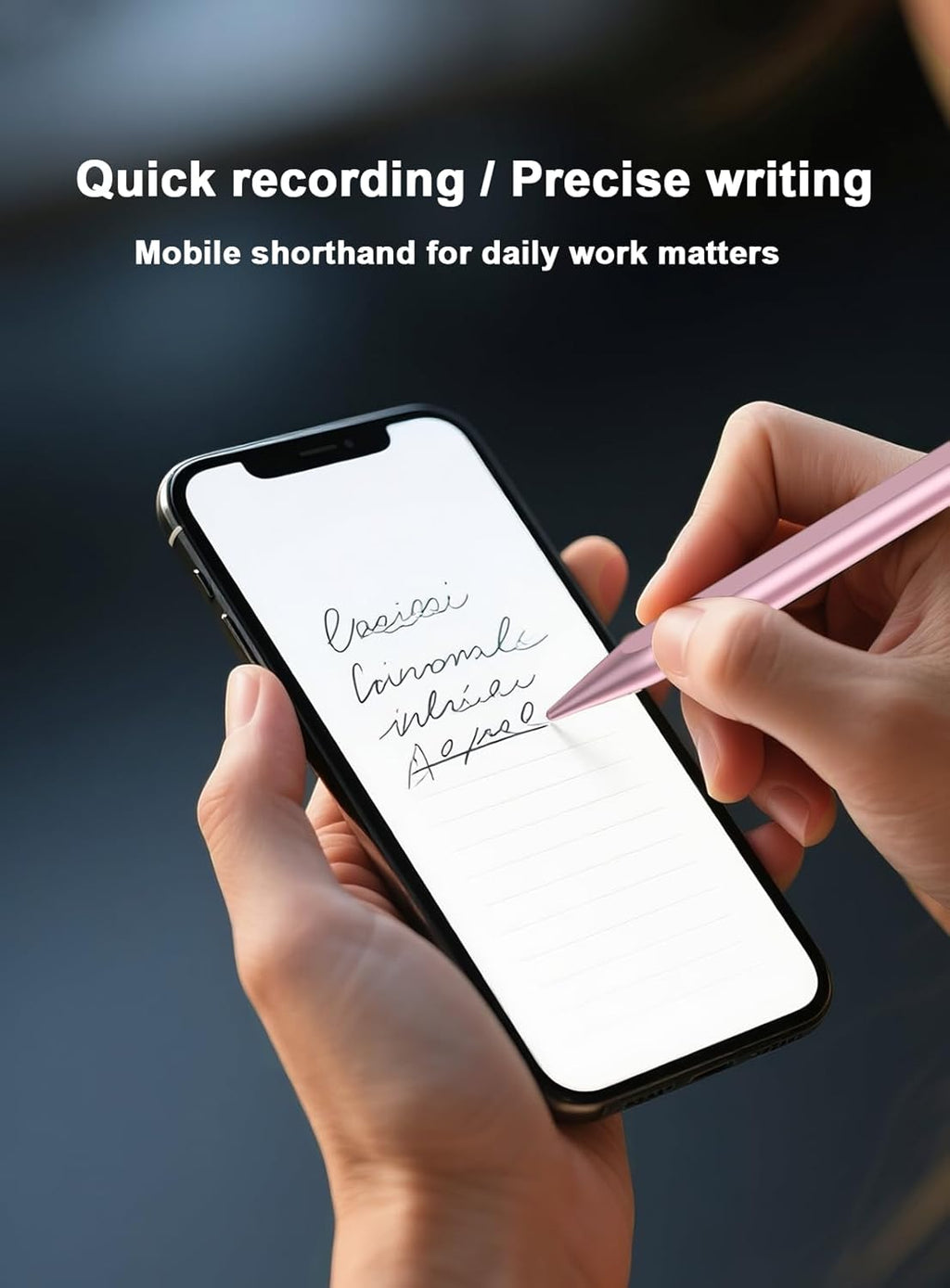 Stylus Pen for Android Tablet/Phone Pom Tips Fast Charge Stylus Pen for iPhone Magnetic Active Pencil Compatible with Samsung A9+, iPhone, Lenovo and Other Android Smartphone and Tablet Devices-Pink