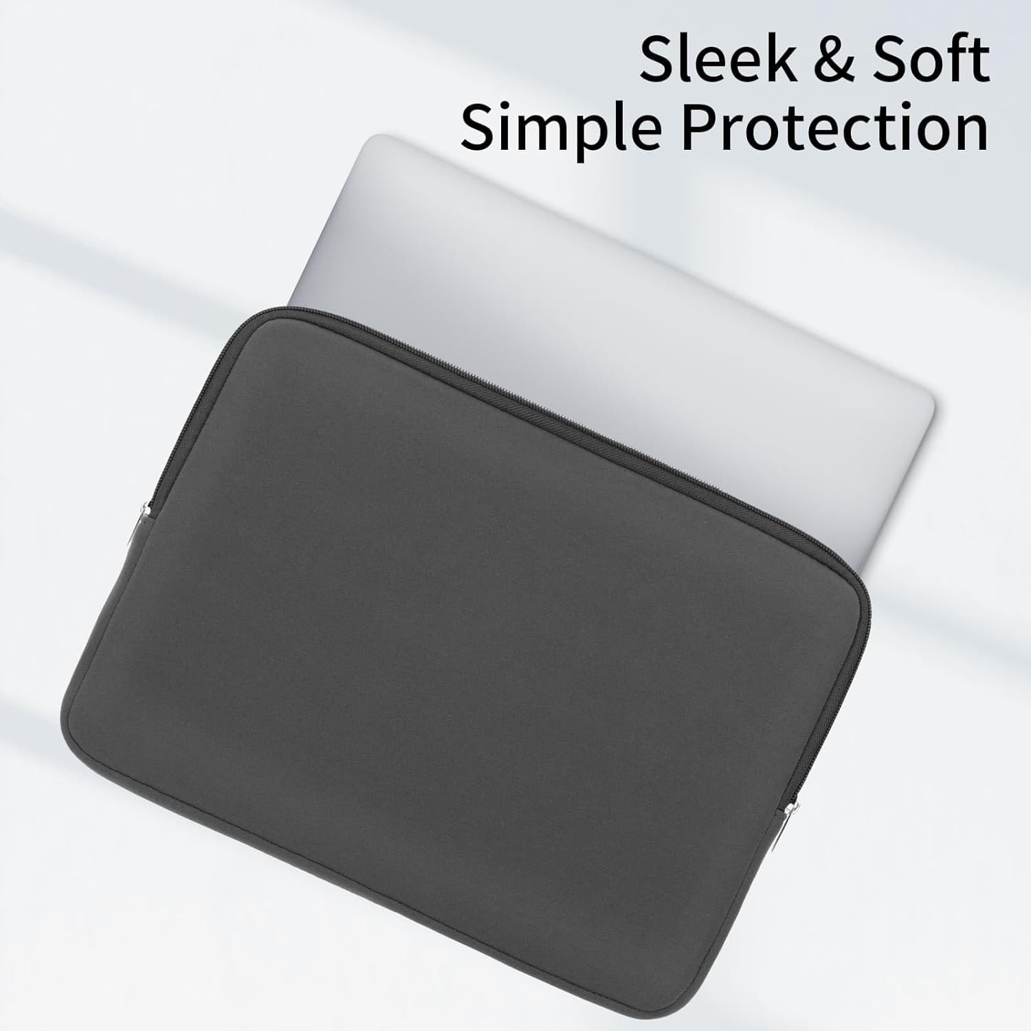 RAINYEAR 15.6 Inch Laptop Sleeve Protective Case Soft Lining Zipper Cover Padded Carrying Bag Compatible with 15.6" Notebook Computer Ultrabook Chromebook (Gray, Upgraded Version)