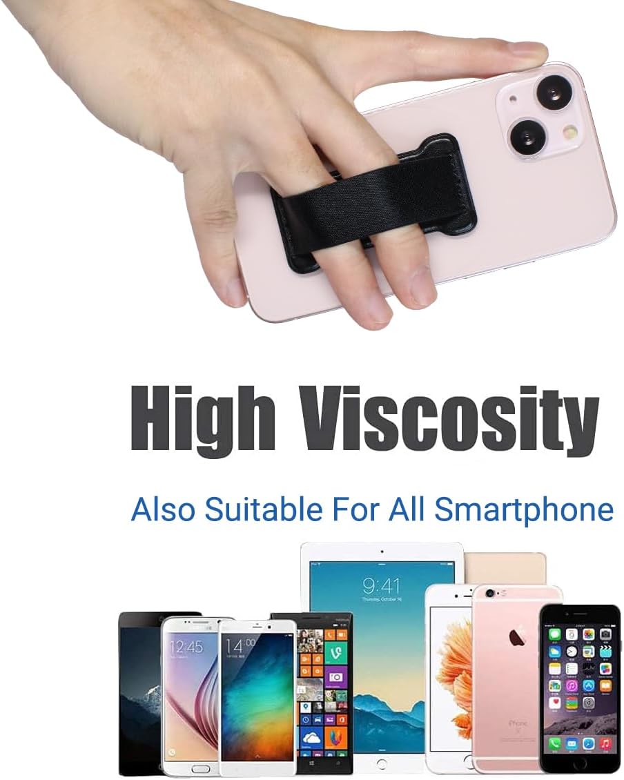 Phone Grip Holder for Hand, Universal Finger Strap Phone Holder, Finger Selfie Grip Compatible with Most Smartphones (Pink) - 2Pack