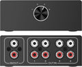 4-Way Stereo L/R Sound Channel Bi-Directional Audio Switcher, 1 in 4 Out or 4 in 1 Out, L/R Sound Channel Audio Switch Splitter RCA Stereo Switch Selector for DVD Stereo Speaker CD Player