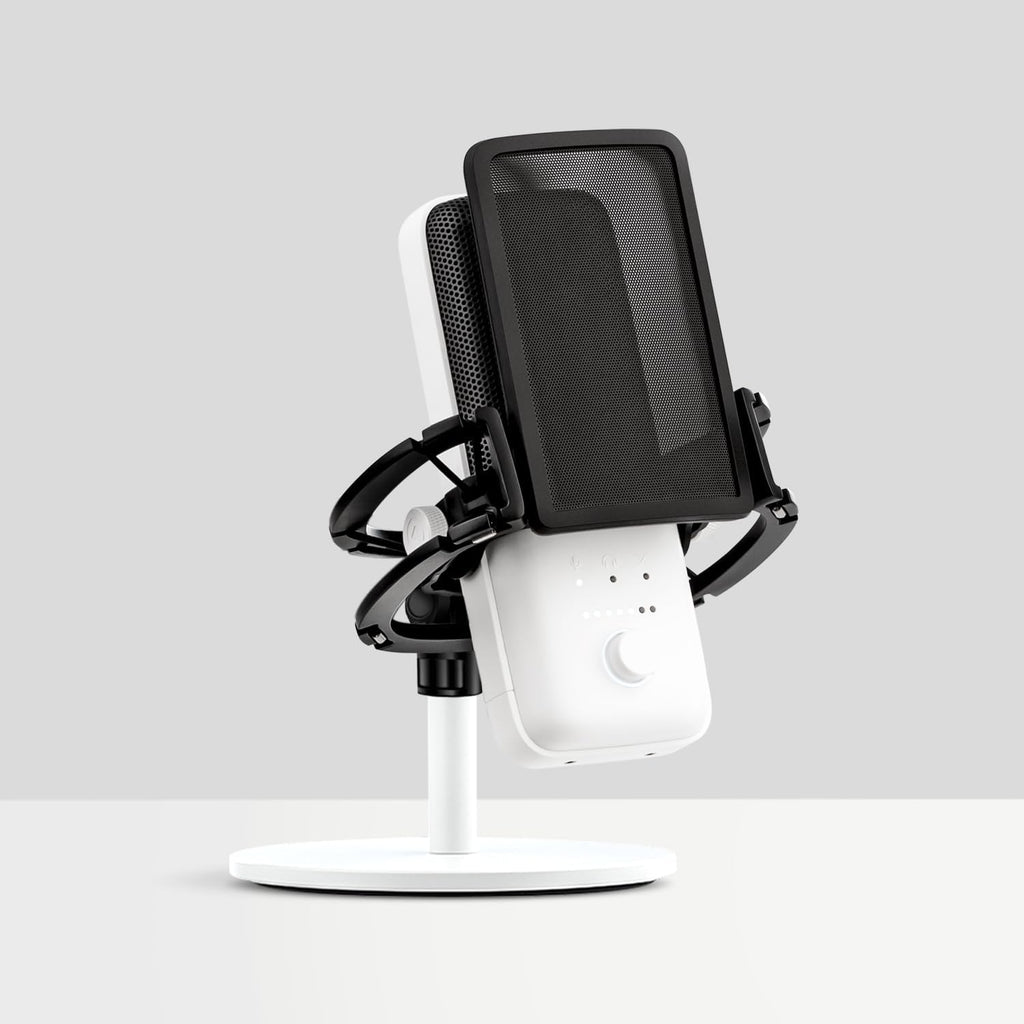 Elgato Wave:3 White Kit - Premium Studio Quality USB Condenser Microphone with Shock Mount and Pop Filter, for Streaming, Podcast, Gaming and Home Office, Free Mixer Software, Plug & Play for Mac, PC