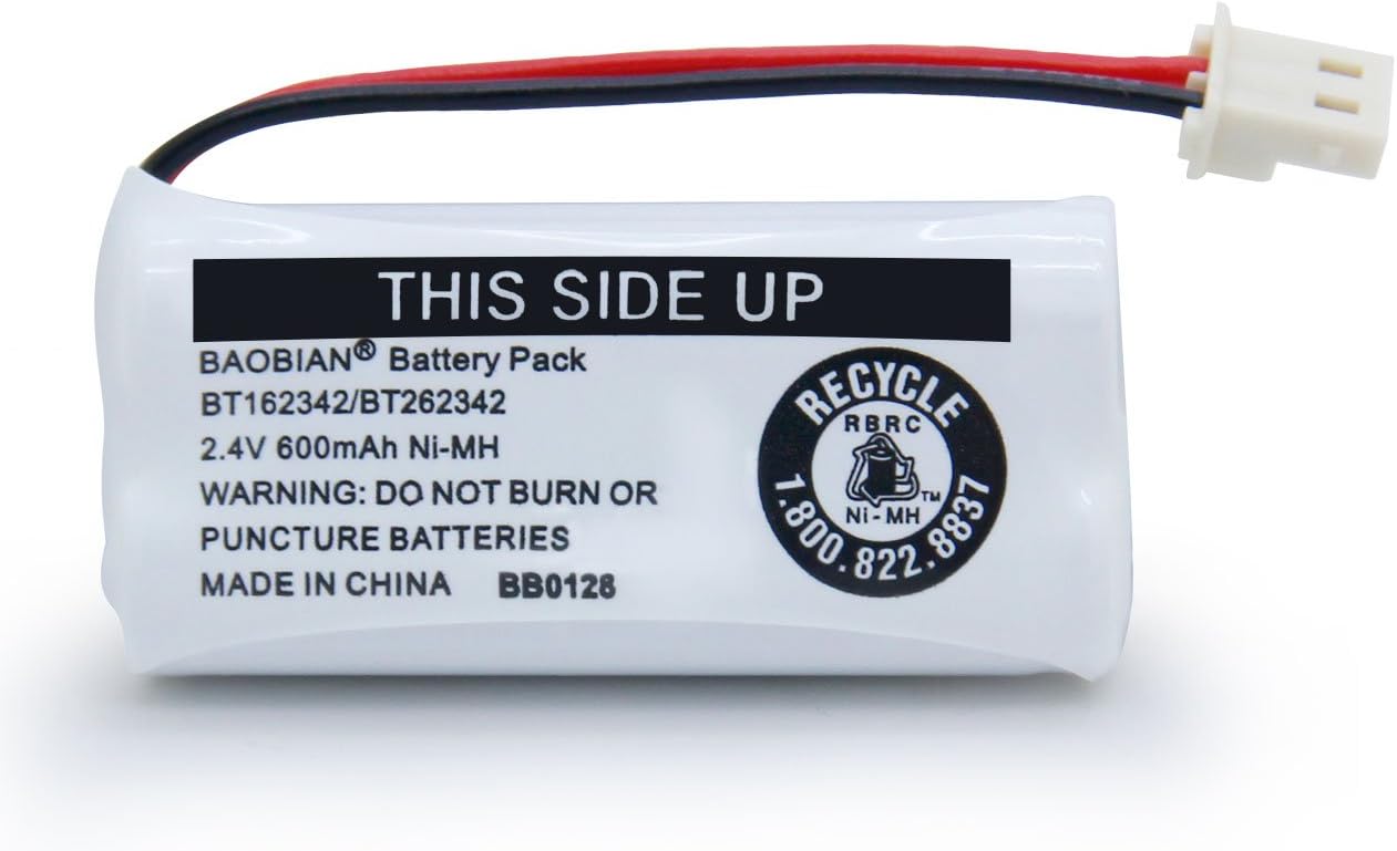 BT162342 BT262342 Battery Compatible with for BT183342 BT283342 BT166342 BT266342 VTech CS6114 CS6419 CS6719 at&T EL52300 CL80111 Cordless Phone(Pack of 4)(Pack 0f 4)