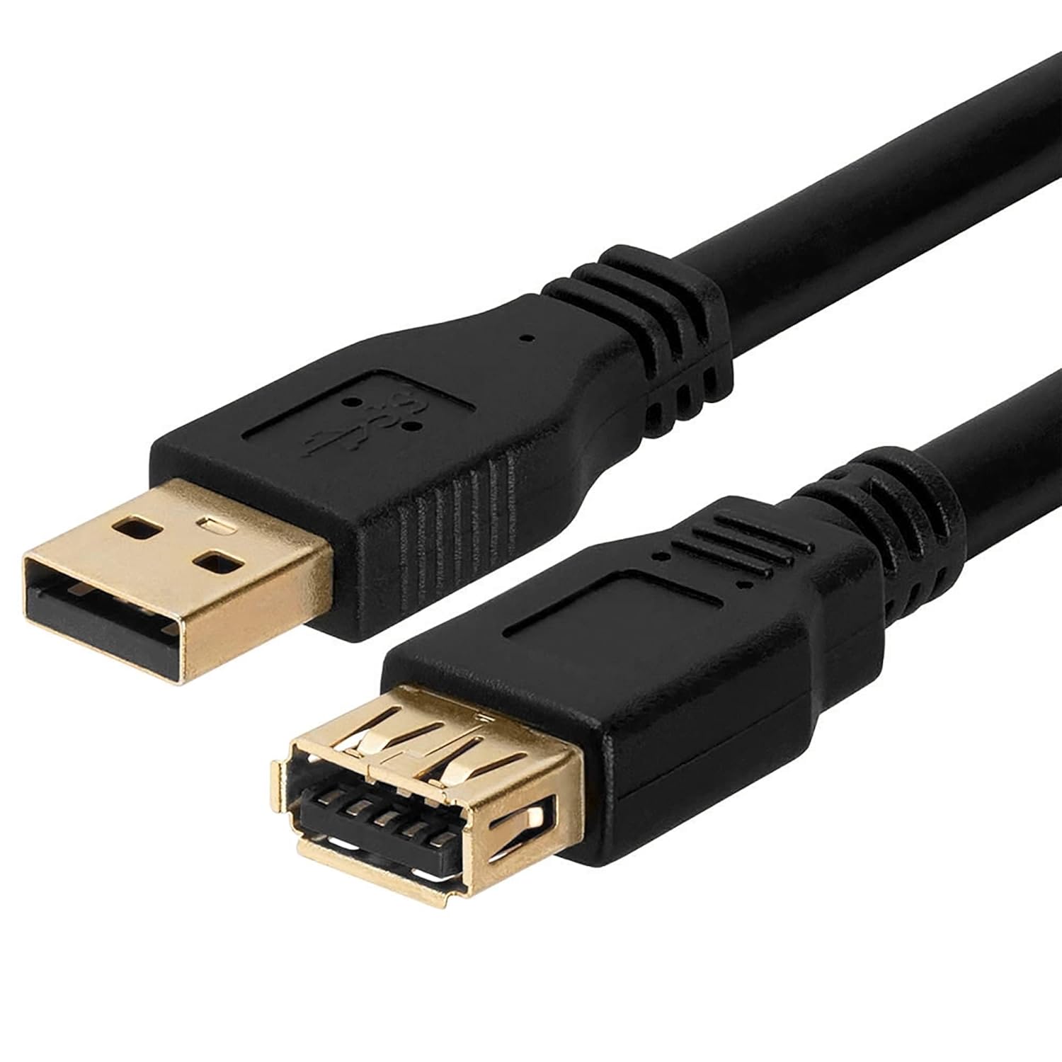 Cmple - USB Extension Cable 6ft Type A USB Male to Female USB 3.0 Cable for External Hard Drive, Keyboard, Webcam, USB Hub, Flash Drive - Black