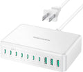 480W USB C Charger Block, Rocoren 10-Ports USB C Charging Station for Multiple Devices,PD 100W Type c Gan Fast Charger Station Multi USBC Charging Hub for Laptop MacBook HP iPad iPhone Samsung