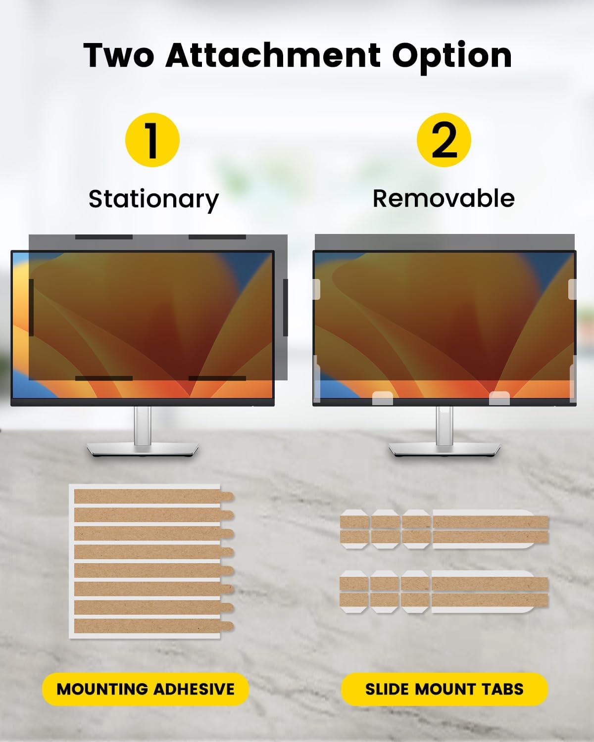 F FORITO 23.6 Inch 16:9 360°Privacy Screen Protector for Computer Monitor, Removable Eye Protection Anti Blue Light Anti Glare Computer Screen Privacy Shield for 23.6" Widescreen Monitors