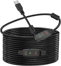 LDKCOK 50FT Active USB Extension Cable 2.0 Male to Female with A Extension chipset Signal Booster - Active Extension/Repeate