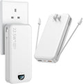 Portable Charger with Wall Plug, 20000mAh USB C Power Bank Fast Charging, External Battery Pack with Built in Cables, Digital Display, 5 Output 2 Input for iPhone Android Cell Phone Tablet