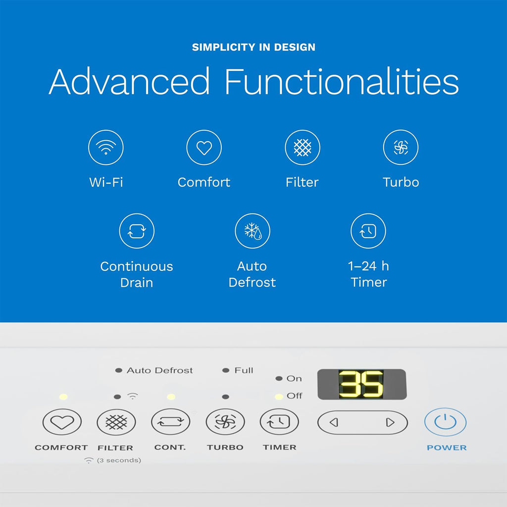 hOmeLabs 50 Pint Wi-Fi Dehumidifier for up to 7,000 Sq Ft Rooms (MAX 120 Pint at 95°F, 90% RH) – Powerful Humidity Control for Large Rooms and Basements