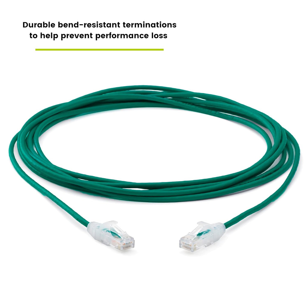 TRUECABLE Cat6 Component Rated Patch Cable, Unshielded (U/UTP), 14ft, Green, 28AWG Solid Copper, Snagless 10G High-Speed Ethernet Cable, PoE++ 4PPoE 100W, UL Listed, RoHS-3, 1 Pack