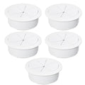 5 Pcs Desk Grommet 2-1/16" / 53 mm, Desk Hole Cover for Cables White, Cable Grommet ABS Plastic, Desk Hole Grommet for Home & Office Pc, Detachable Cable Cord Organizer