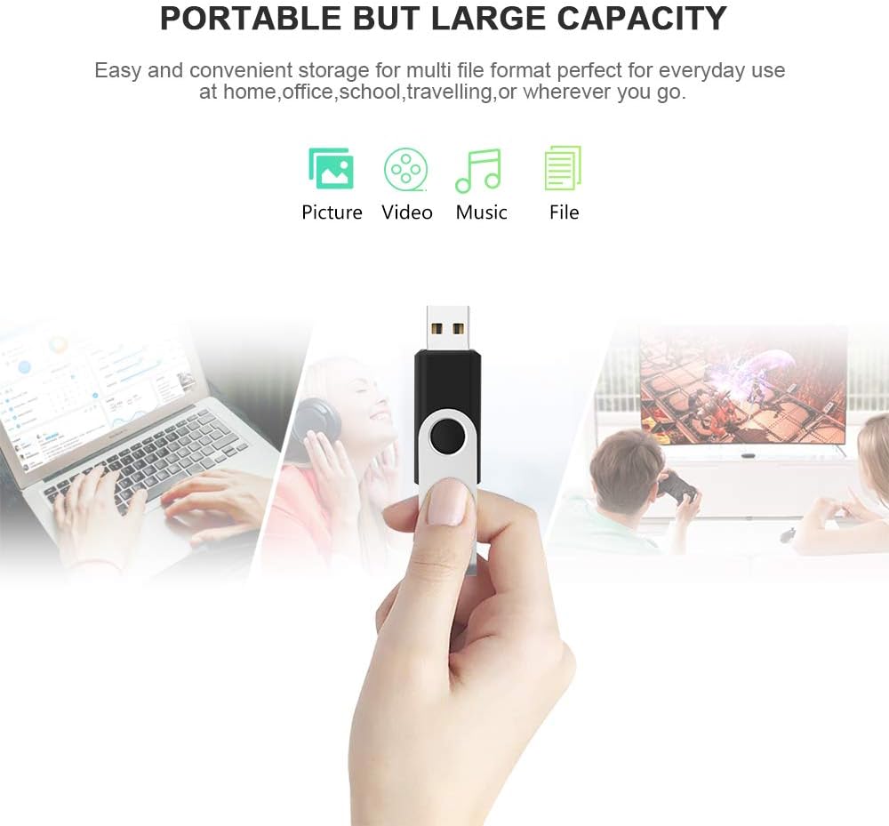KEXIN 100 Pack 4GB Flash Drives - USB Thumb Drive, 4GB Memory Stick, Black