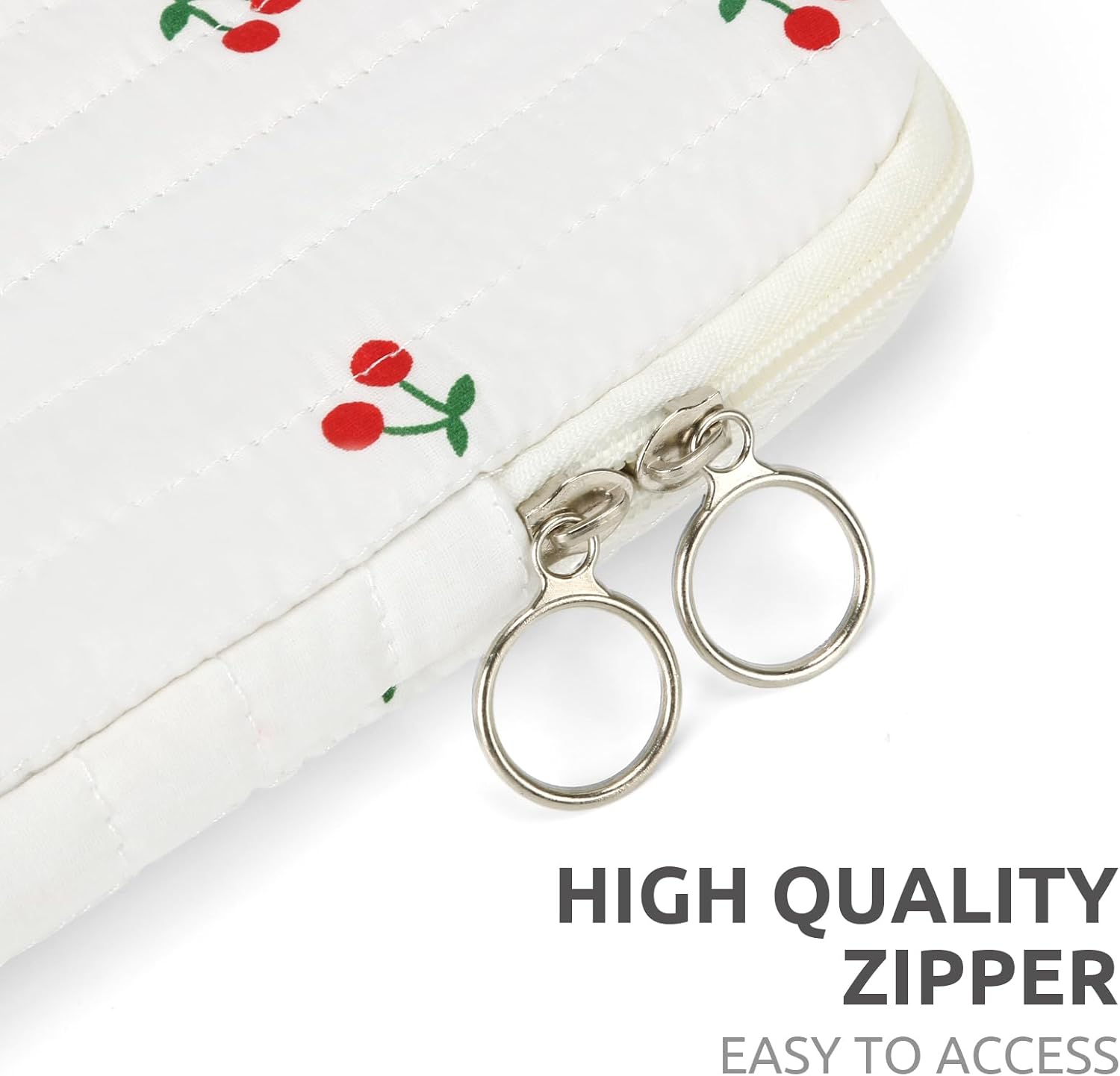 Puffy Laptop Sleeve 13-15.6 Inch Cute Quilted Laptop Protective Case Padded Floral Computer Sleeve for MacBook (B-Cherry, 11 Inch)