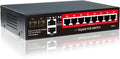 STEAMEMO 8-Port Gigabit PoE Switch | 2×Gigabit Uplinks + 2×1.25G SFP, AI VLAN Mode, 802.3af/at@120W, Unmanaged Metal Plug & Play (Desktop/Wall Mount)